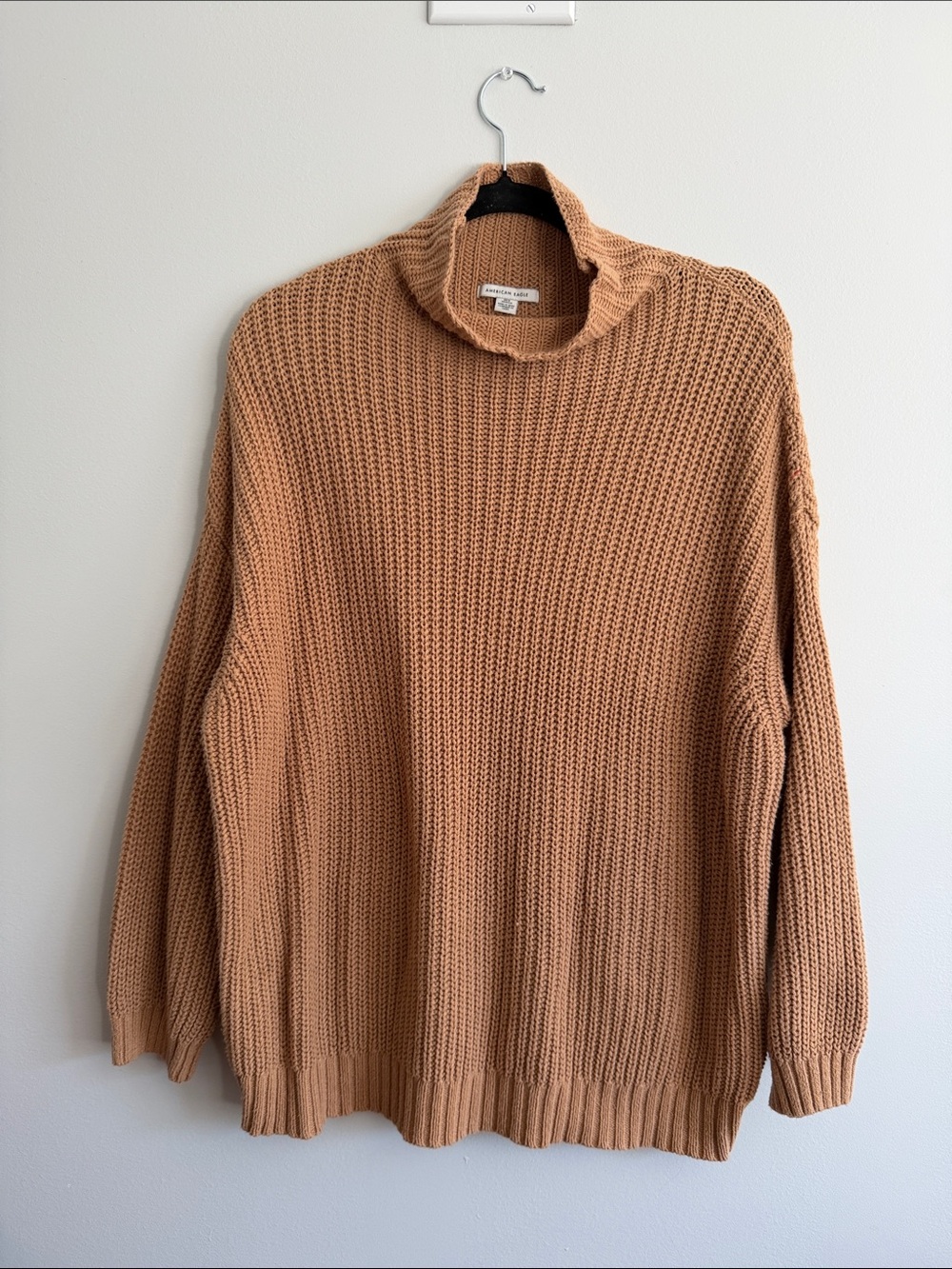 American Eagle Outfitters Camel Ribbed Turtleneck Sweater